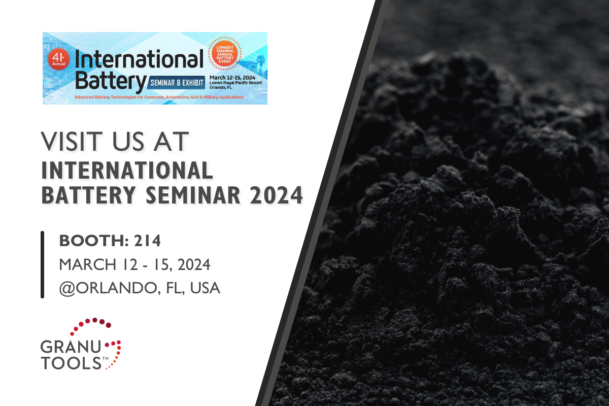 banner of Granutools to share that we will attend International Battery Seminar from March 12 to 15 in Orlando, FL, USA
